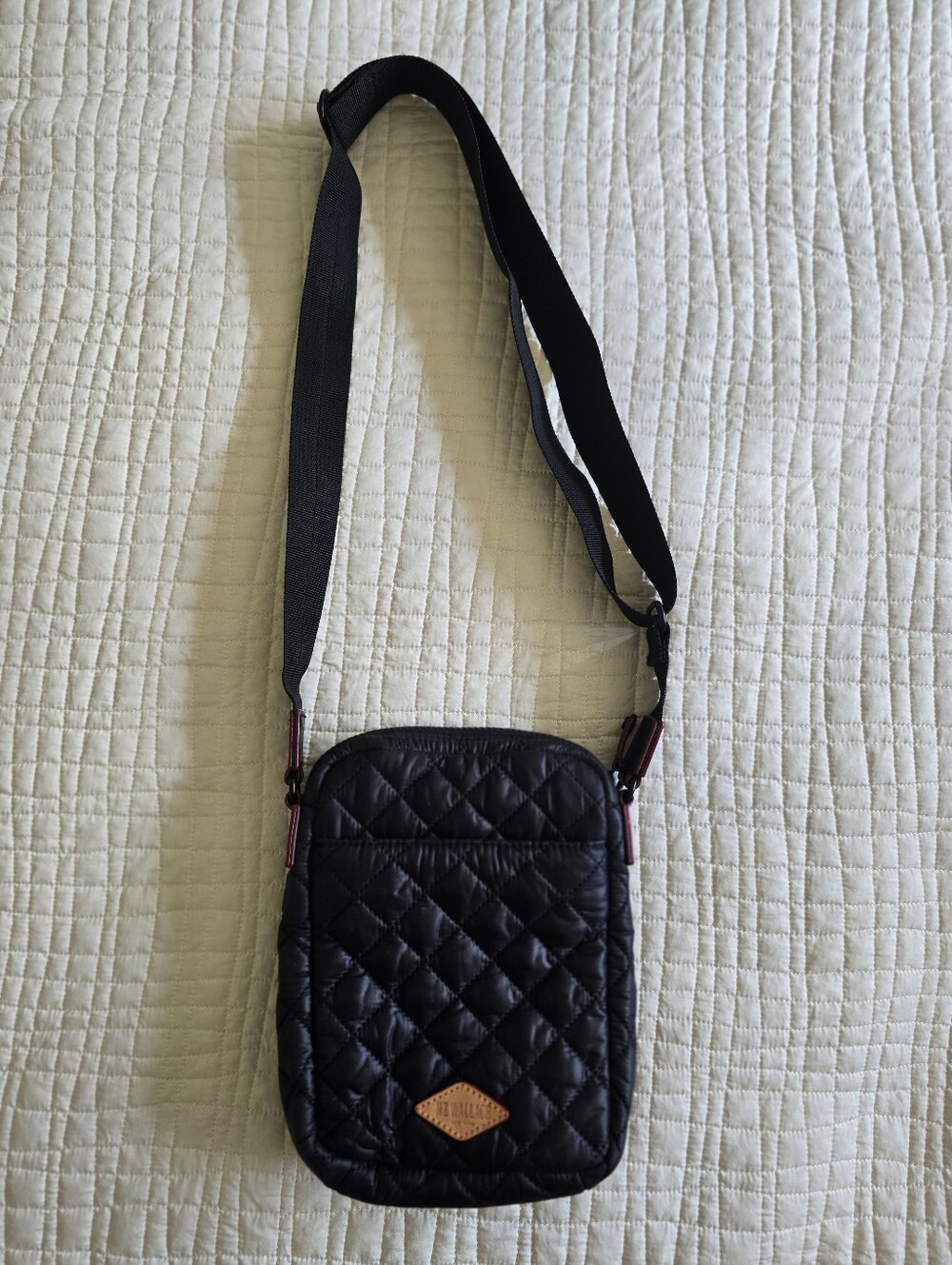 MZ Wallace Black Quilted Crossbody with Tan Logo Accent NWOT - Picture 6 of 10